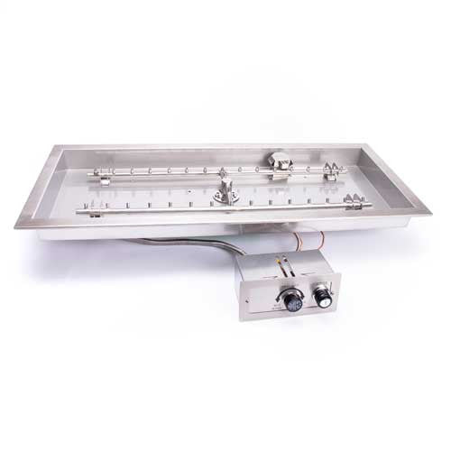 Hearth Products Controls - 36"x14" Rectangle Bowl Pan Insert - Push Button Ignition