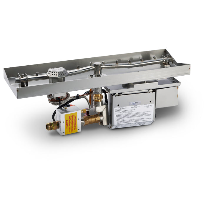 HPC Fire 61" x 8" Linear Interlink Pan Insert with Electronic On/Off Ignition, Torpedo Burner LP/NG