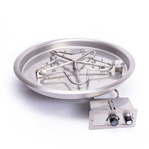 HPC Fire 31" Round Bowl Pan Electronic Ignition Fire Pit Insert NG-LP