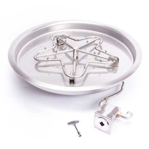 HPC Fire 31" Round Bowl Pan Electronic Ignition Fire Pit Insert NG-LP