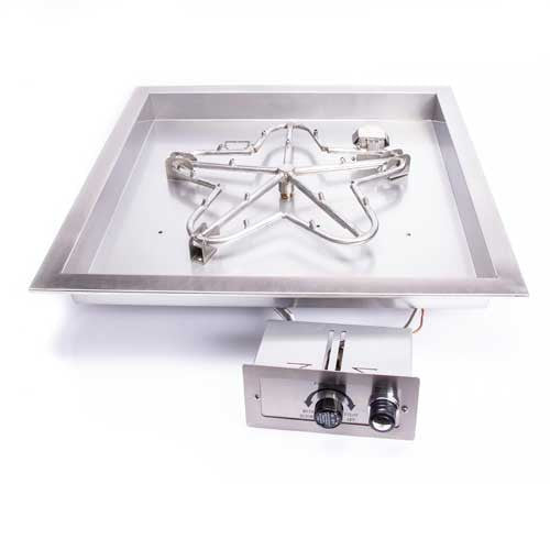 HPC Fire 24"Square Bowl Pan Fire Pit Insert FPPK24-SQBL-FLEX