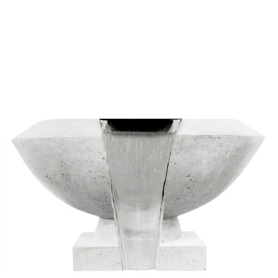 Toscano Water Bowl – 33" Elevated Outdoor Concrete Water Feature with 11" Scupper