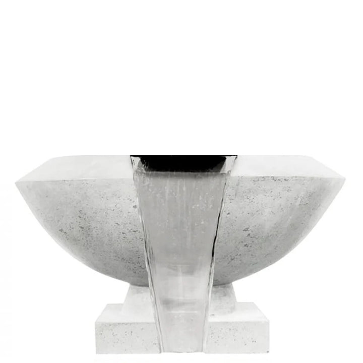 Toscano Water Bowl – 33" Elevated Outdoor Concrete Water Feature with 11" Scupper