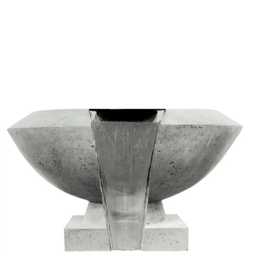 Toscano Water Bowl – 33" Elevated Outdoor Concrete Water Feature with 11" Scupper