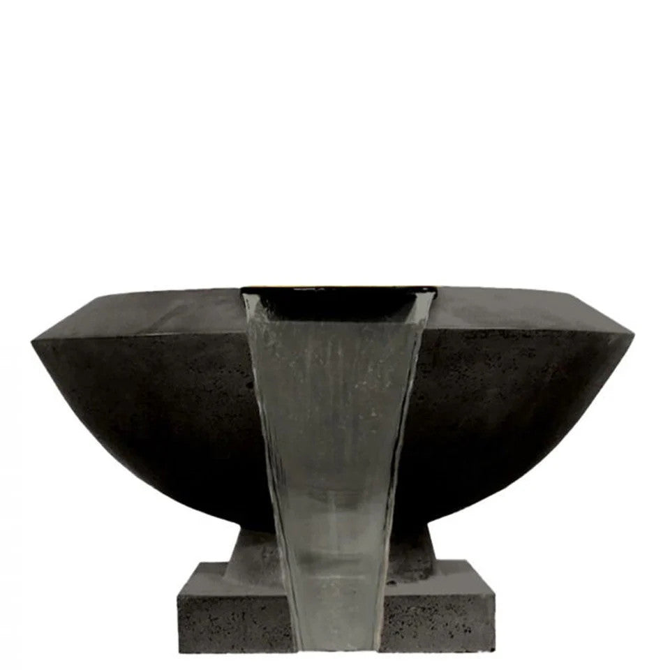 Toscano Water Bowl – 33" Elevated Outdoor Concrete Water Feature with 11" Scupper