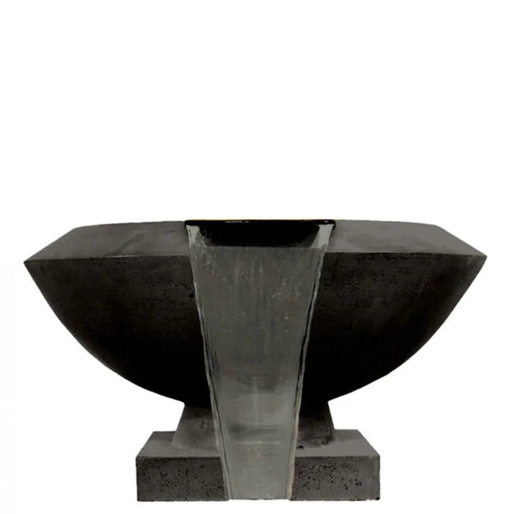 Toscano Water Bowl – 33" Elevated Outdoor Concrete Water Feature with 11" Scupper