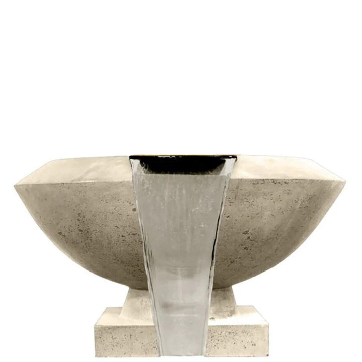 Toscano Water Bowl – 33" Elevated Outdoor Concrete Water Feature with 11" Scupper