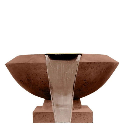 Toscano Water Bowl – 33" Elevated Outdoor Concrete Water Feature with 11" Scupper