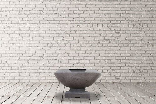 Toscano Water Bowl – 33" Elevated Outdoor Concrete Water Feature with 11" Scupper