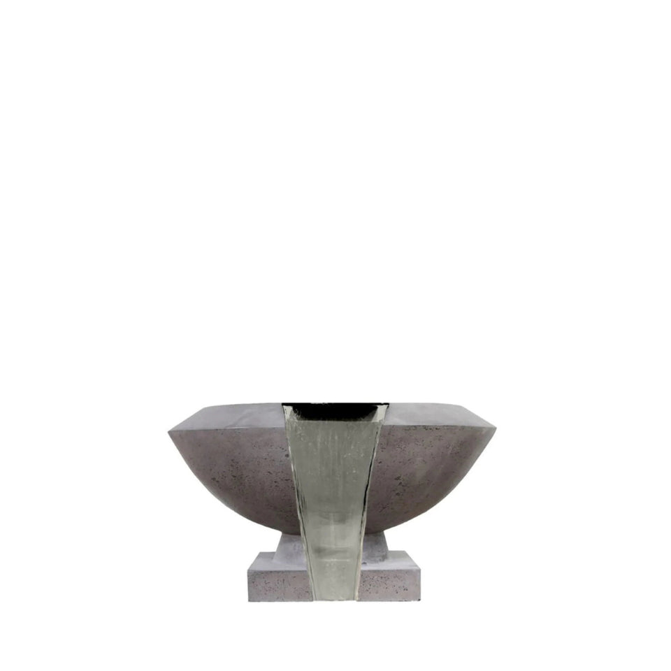 Toscano Water Bowl – 33" Elevated Outdoor Concrete Water Feature with 11" Scupper