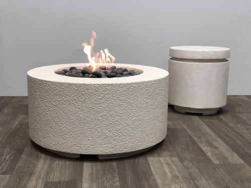 Tuscany Cilindro 36" Round Fire Bowl – Modern Outdoor Gas Fire Pit (Lightweight Propane or Natural Gas)