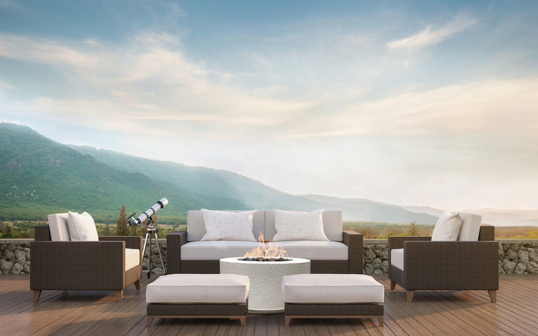 Tuscany Cilindro 36" Round Fire Bowl – Modern Outdoor Gas Fire Pit (Lightweight Propane or Natural Gas)