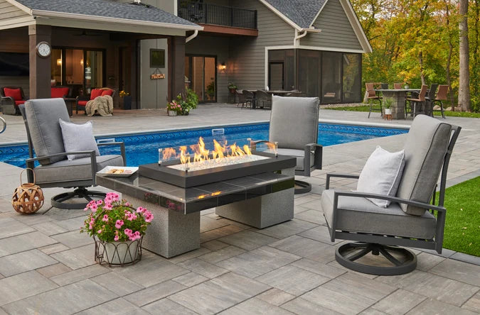 Outdoor GreatRoom Uptown Black 64.5" Linear Gas Fire Pit Table