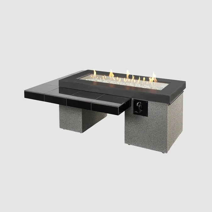 Outdoor GreatRoom Uptown Black 64.5" Linear Gas Fire Pit Table