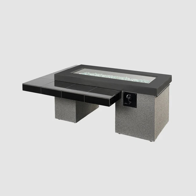 Outdoor GreatRoom Uptown Black 64.5" Linear Gas Fire Pit Table