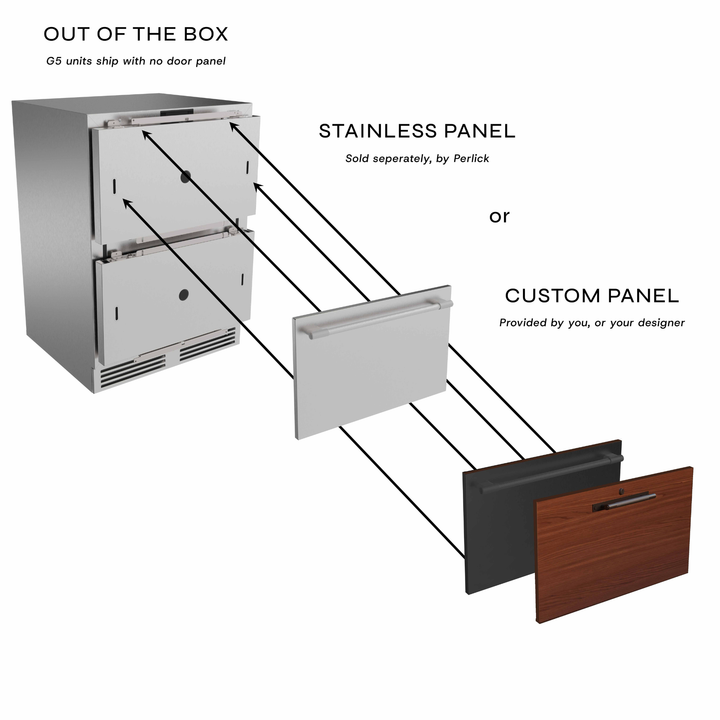 Perlick G5 Luxe 24" Refrigerator Drawers – Panel Ready