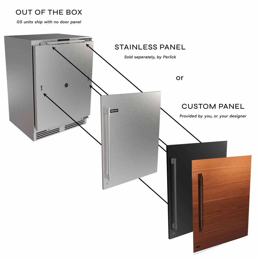 Perlick G5 Luxe 24" Wine Reserve with Solid Door – Panel Ready