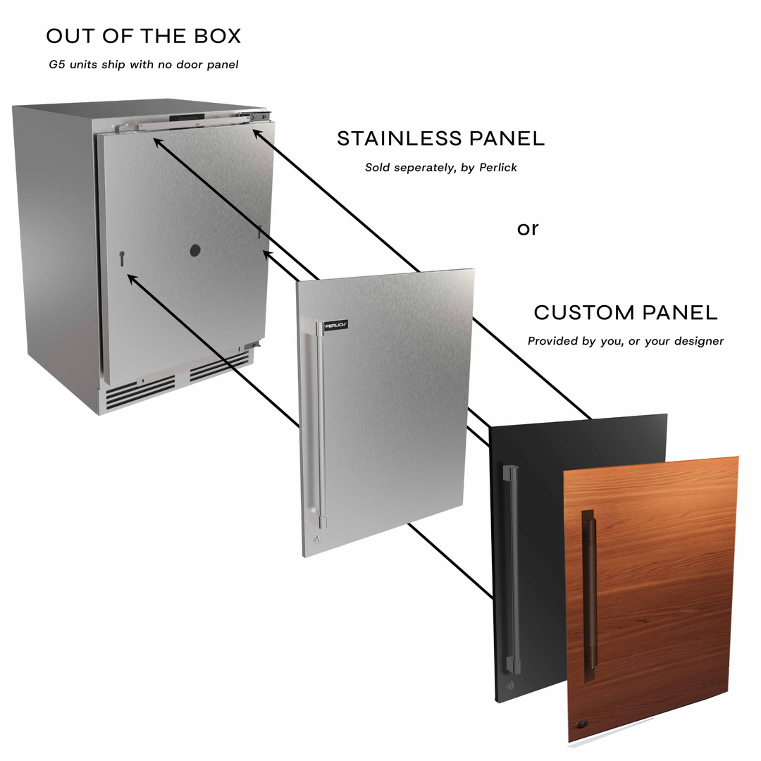 Perlick G5 Shallow ADA 24" Wine Reserve – Solid Door, Panel Ready