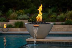 Verona Fire Bowl – 32.5" Concrete Gas Fire Pit (65,000 BTUs, Natural Gas or Propane)