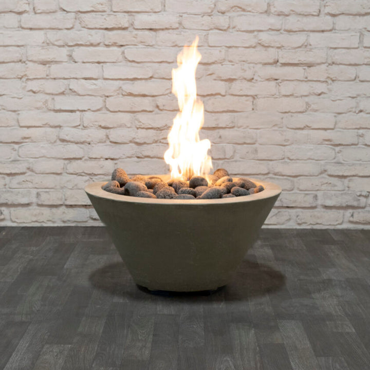 Verona Small Fire Bowl – 24" Concrete Gas Fire Pit (65,000 BTUs, NG or Propane)