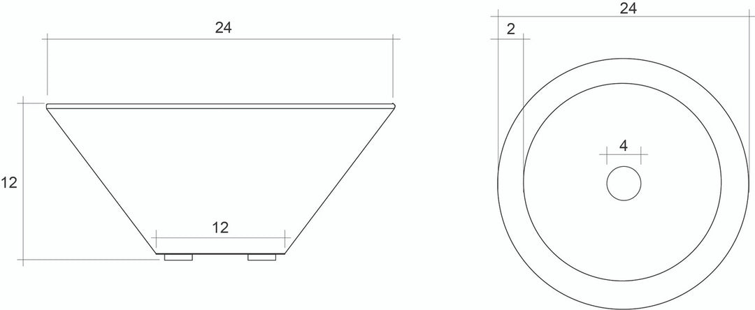 Verona Small Fire Bowl – 24" Concrete Gas Fire Pit (65,000 BTUs, NG or Propane)