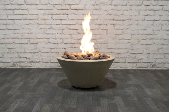 Verona Small Fire Bowl – 24" Concrete Gas Fire Pit (65,000 BTUs, NG or Propane)