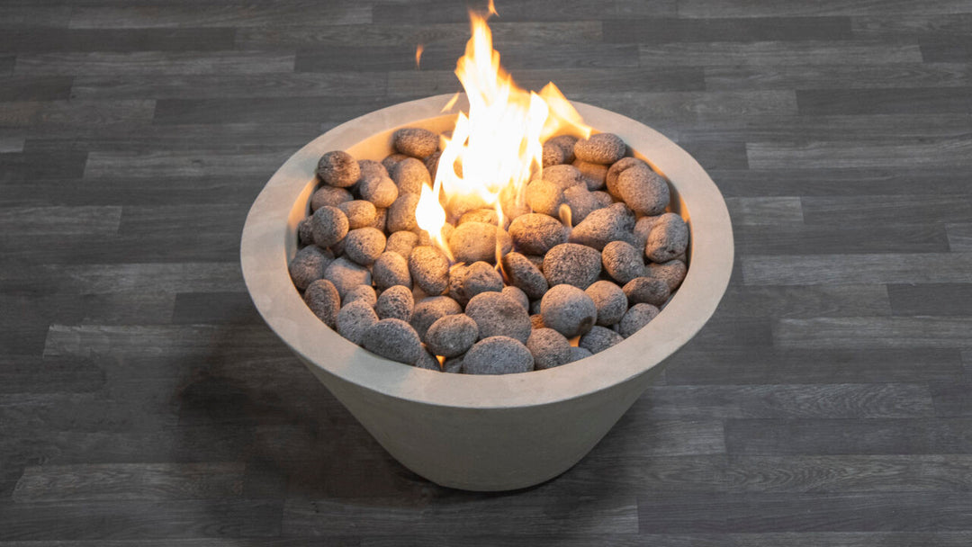 Verona Small Fire Bowl – 24" Concrete Gas Fire Pit (65,000 BTUs, NG or Propane)