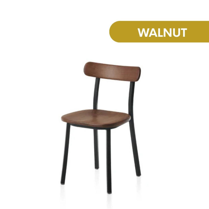 Emeco Black Powder Coated Utility Side Chair by Jasper Morrison