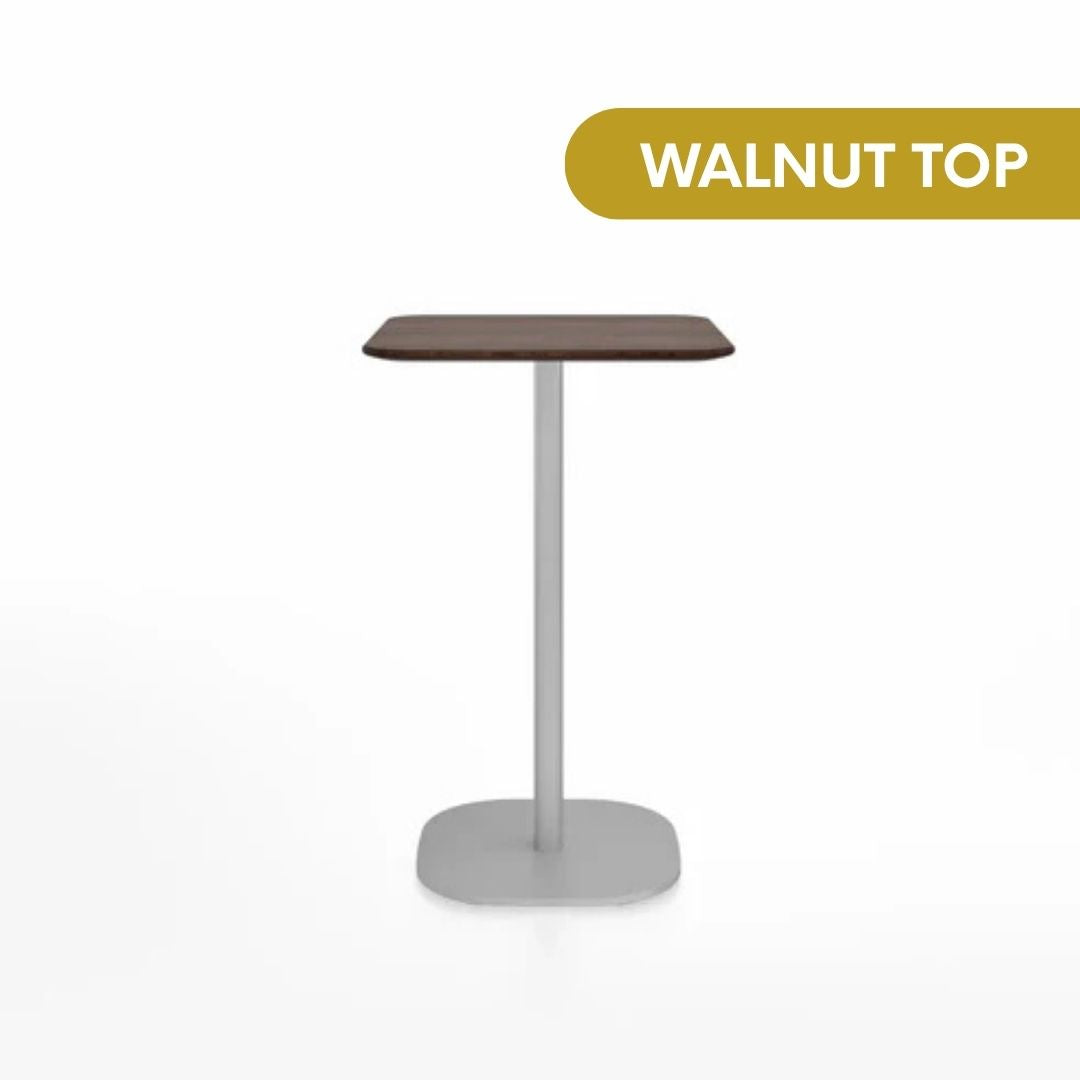 Emeco 2 Inch® X Base Counter Table, 30inches Silver Powder Coated Square by Jasper Morrison