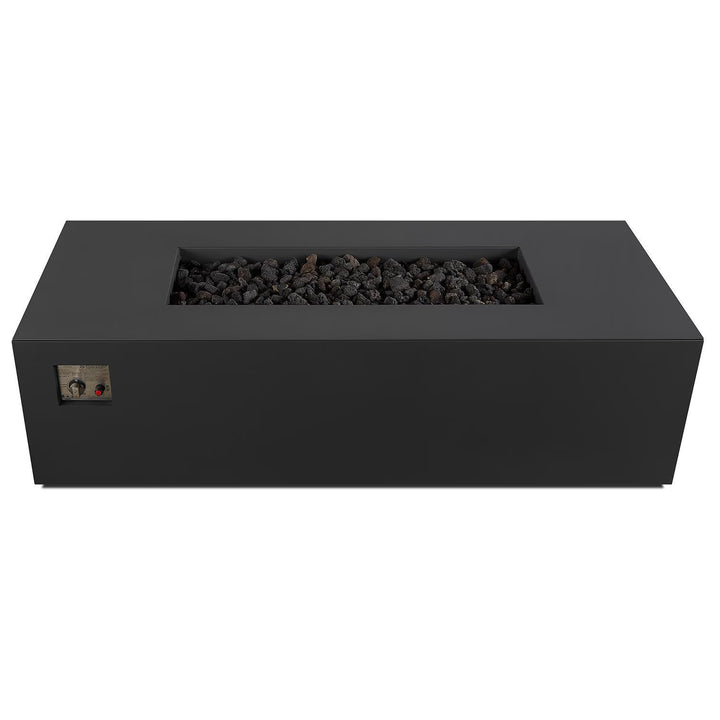 Real Flame 72-Inch Rectangular Aluminum Natural Gas Fire Pit Table – Charcoal