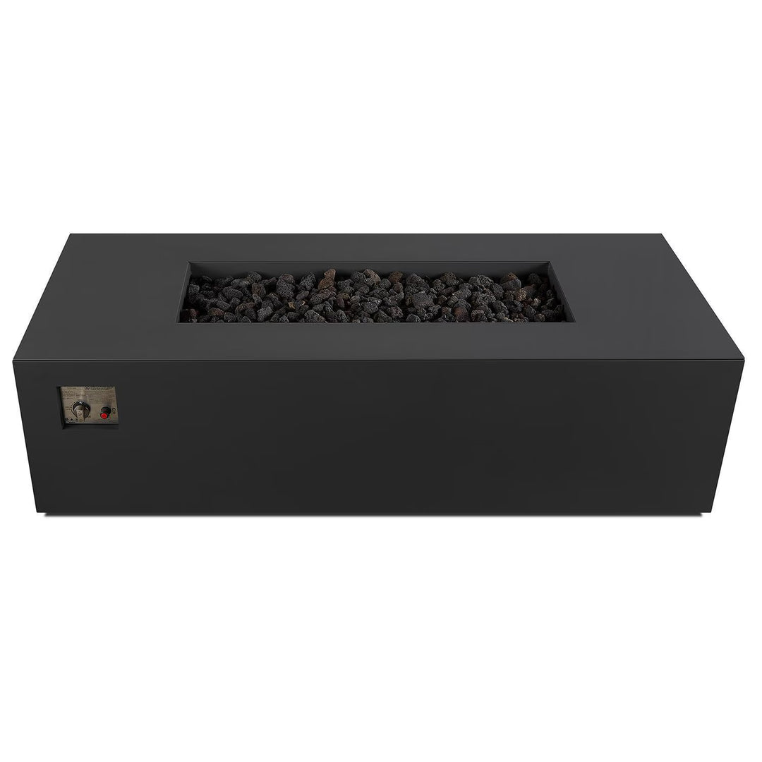 Real Flame 72-Inch Rectangular Aluminum Natural Gas Fire Pit Table – Charcoal