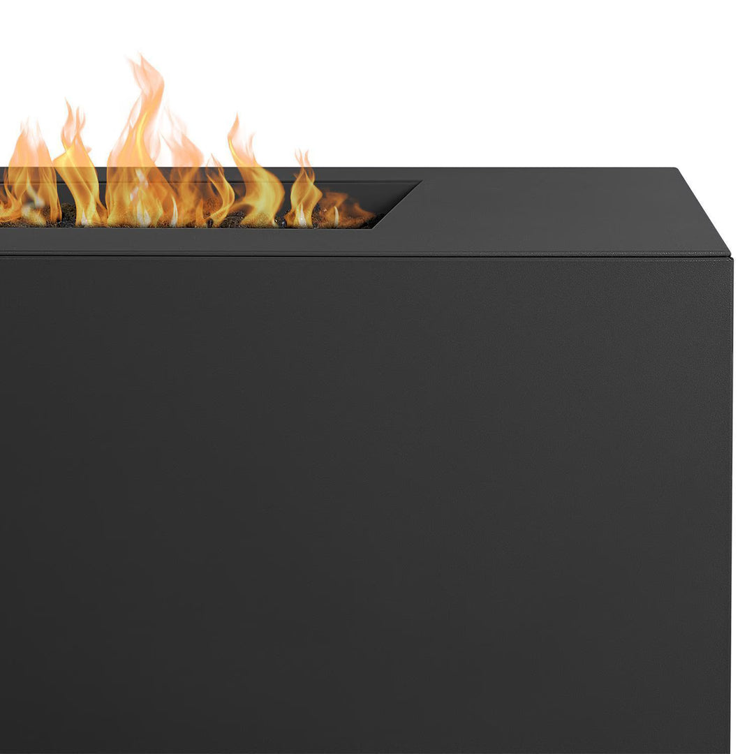 Real Flame 58-Inch Rectangular Aluminum Natural Gas Fire Pit Table – Charcoal