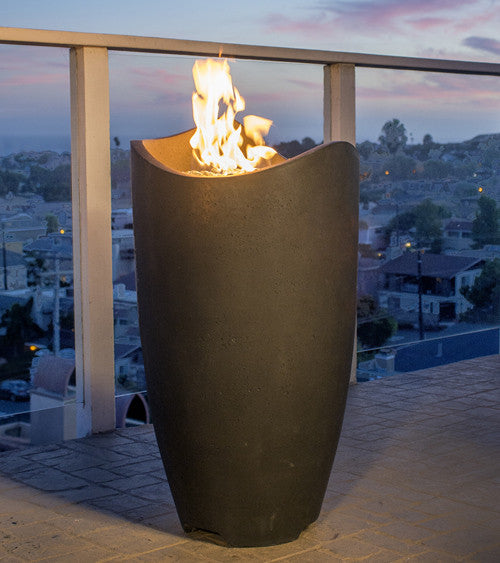 American Fyre Designs Wave Fire Feature shown in Black Lava-Heavy Texture