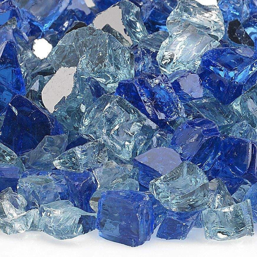 American Fire Glass 1/2-Inch Premium Fire Glass, 10-Pounds, Bora Bora Reflective