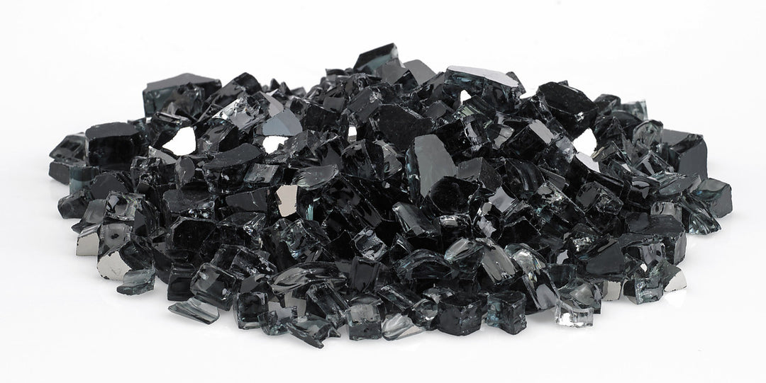 American Fire Glass - 1/2" Reflective Fire Glass- Multiple Color Options - 10 lbs