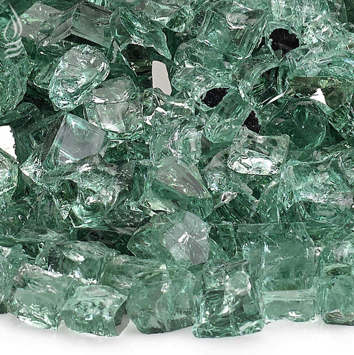 American Fire Glass 1/2-Inch Premium Fire Glass, 10-Pounds, Evergreen Reflective