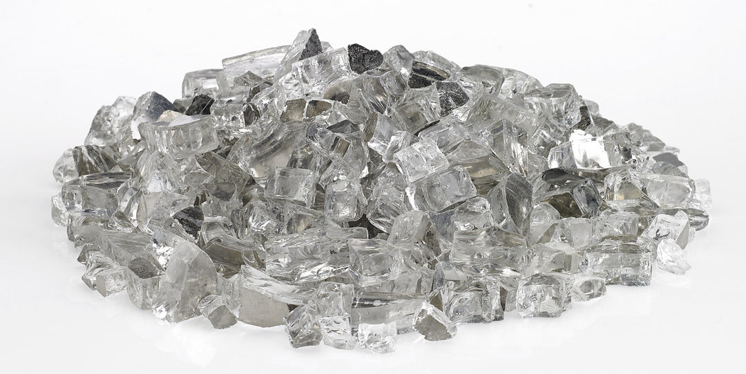 American Fire Glass - 1/2" Reflective Fire Glass- Multiple Color Options - 10 lbs