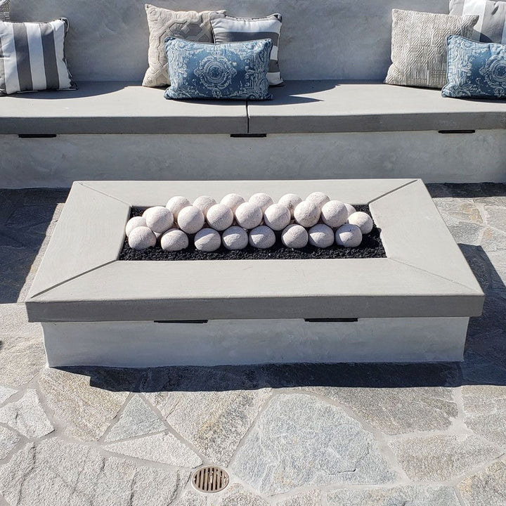 American Fire Glass AFG-FBL-CW Ceramic Lite Stone Balls, Uniform 4" Set of 6, Cottage White