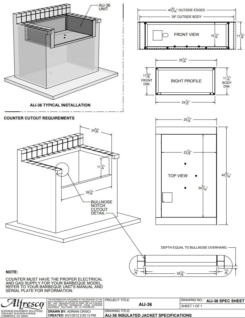 Alfresco - Insulating Jackets for ALXE Grill