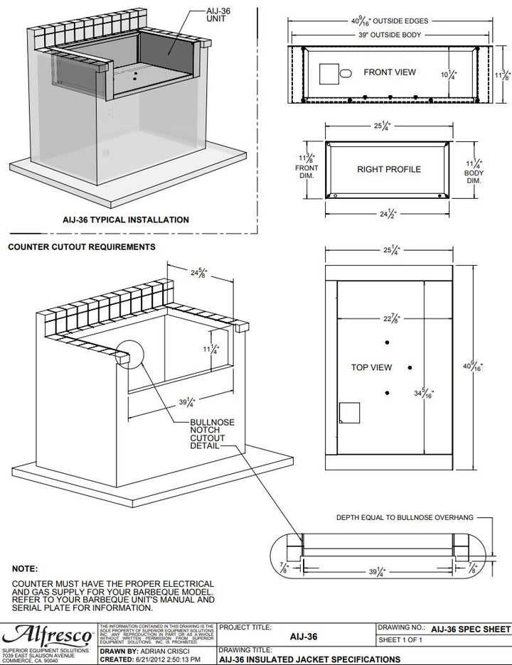 Alfresco - Insulating Jackets for ALXE Grill