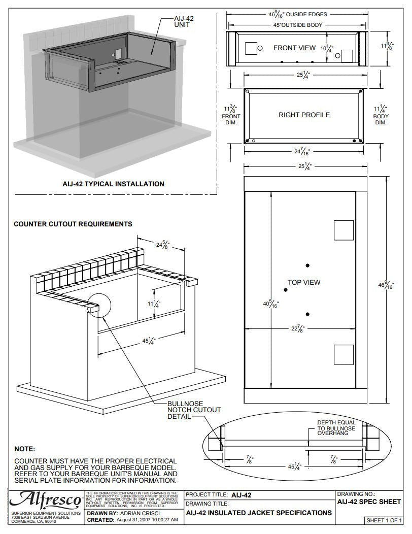 Alfresco - Insulating Jackets for ALXE Grill