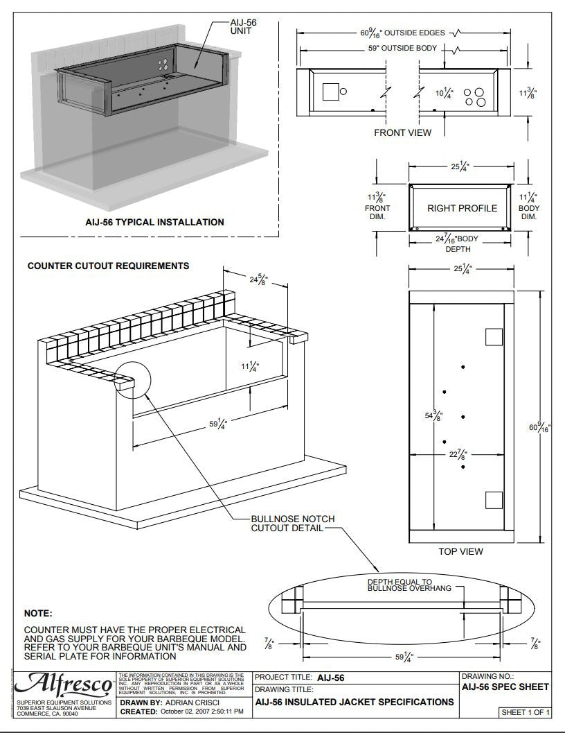 Alfresco - Insulating Jackets for ALXE Grill
