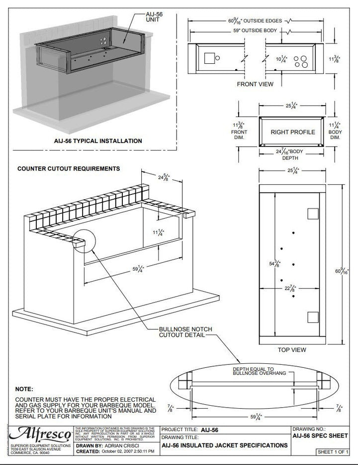 Alfresco - Insulating Jackets for ALXE Grill