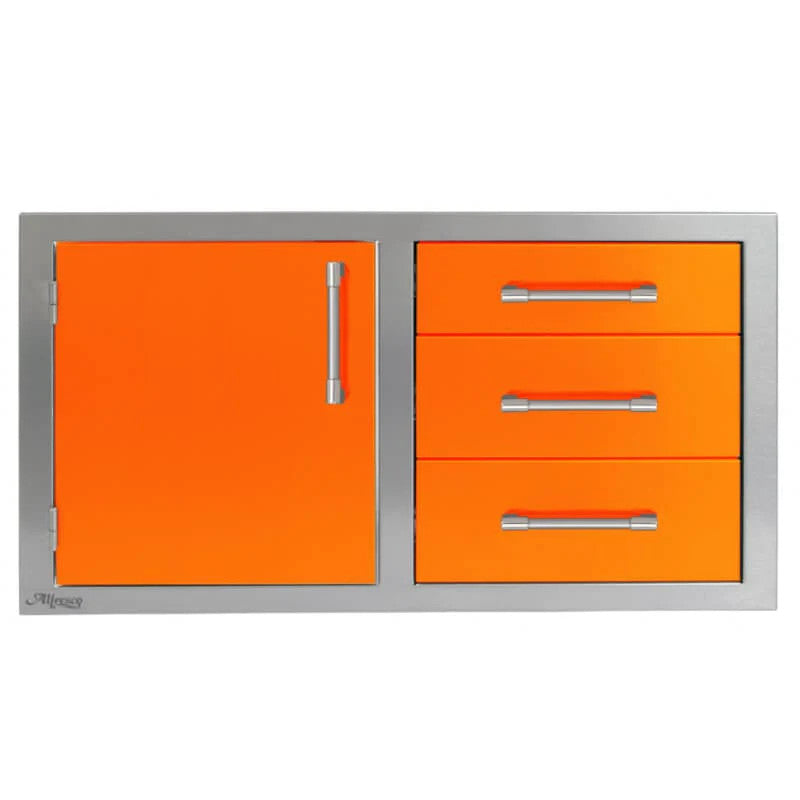 Alfresco 42-Inch Combo Door & Drawers - Luminous Orange-Gloss - AXE-DDC-L-42SC-S2005