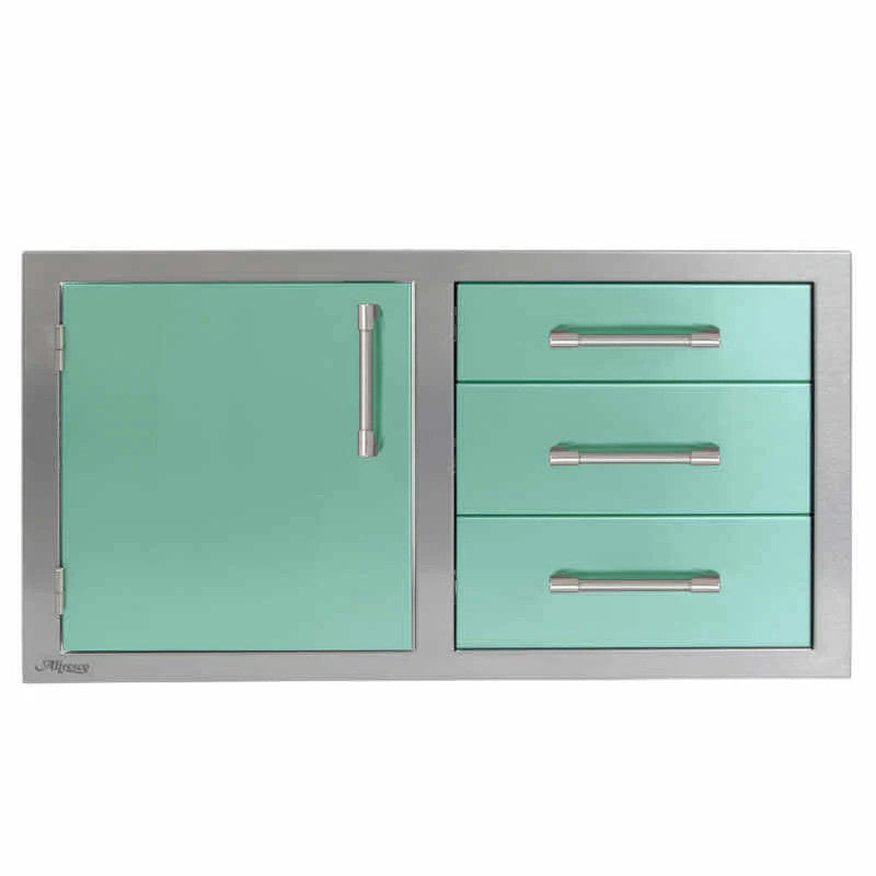 Alfresco 42-Inch Combo Door & Drawers - Light Green-Gloss - AXE-DDC-L-42SC-S6027