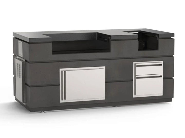 AOG 30" Island Bundle, GFRC Modern Outdoor Kitchen Island with Access Door, Double Drawer, Tank Tray Door, and 1-Hour Timer Box