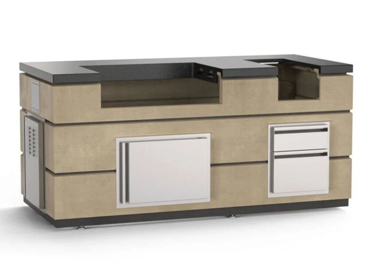 AOG 30" Island Bundle, GFRC Modern Outdoor Kitchen Island with Access Door, Double Drawer, Tank Tray Door, and 1-Hour Timer Box