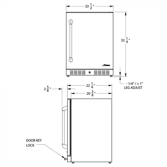 Artisan Digital Outdoor Refrigerator Right-Hand Hinge