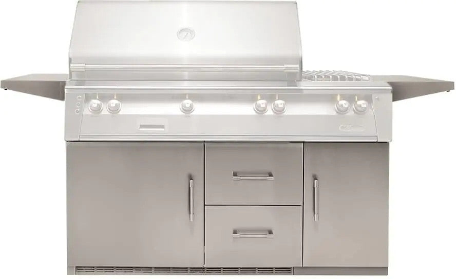 Alfresco Built-In Double Doors With Drawers 56'' Cart Grill - Signal White-Gloss