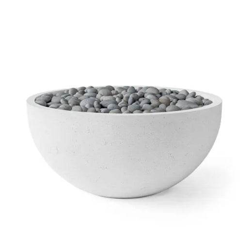 SERENADE 40 Round Bowl Outdoor Fire Pit, 40in Concrete Gas Fire Feature